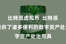 比特派虚拟币  比特派官网提供了诸多便利的数字资产处治用具