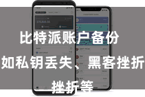 比特派账户备份  比如私钥丢失、黑客挫折等